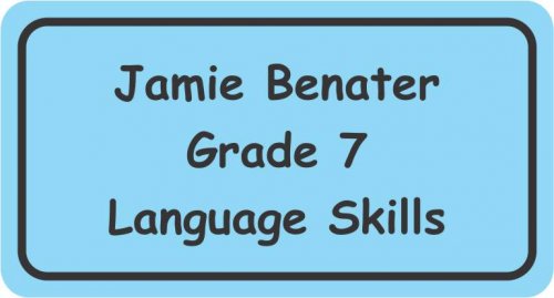 Black text on light blue