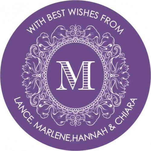 Monogram round purple