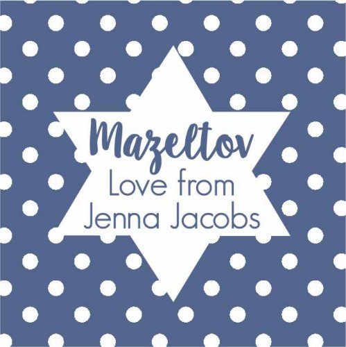 Mazeltov blue n white dots