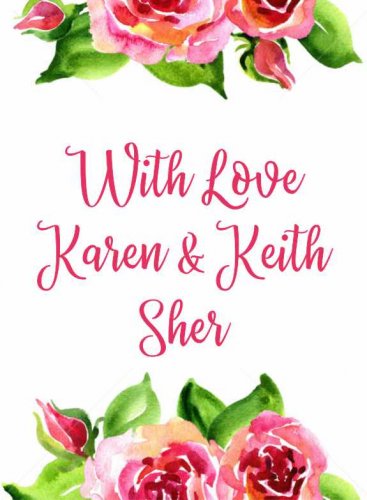 Watercolour red roses rectange