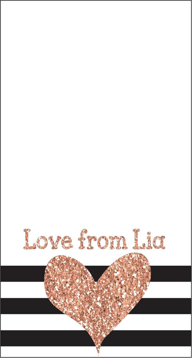 Rose Gold Heart on Stripes