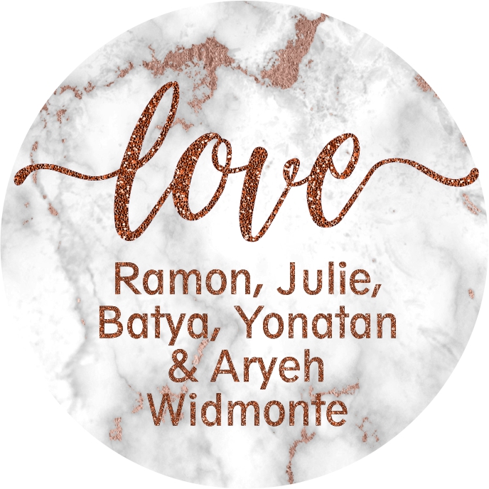 Marble Rose Gold Glitter Round