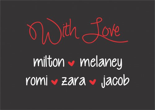 With love rectangle red