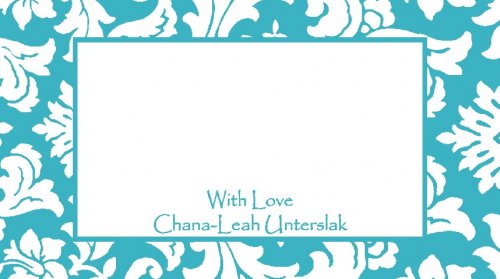 Border damasc aqua & white