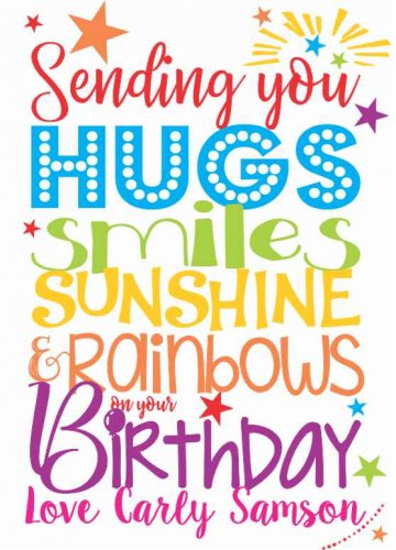 Birthday hugs brights