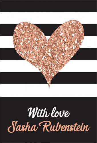 Rose gold heart on stripes