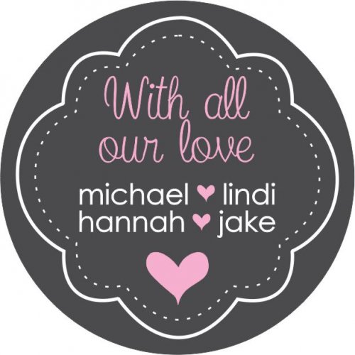 Round frame pink heart