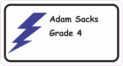 Lightning bolt blue on white