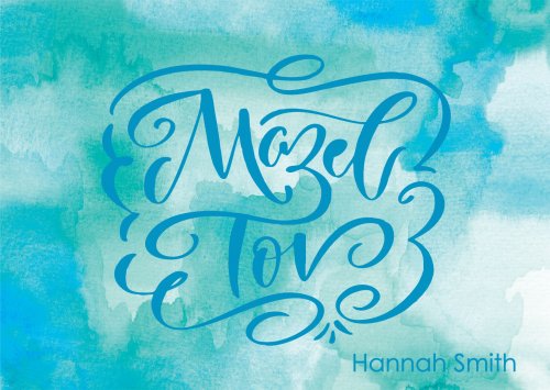 Mazeltov watercolour aqua