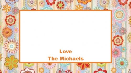 Border retro flowers orange