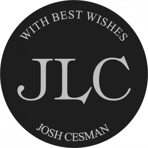 Initials grey on black