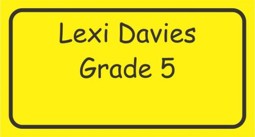 Black text on yellow