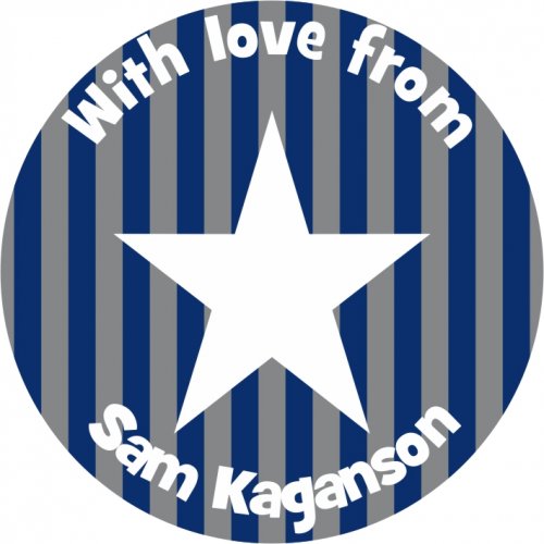 Star white on navy & grey