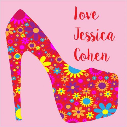 Heel flowers on pink