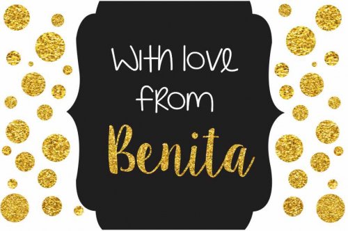 Glitter dots to the side