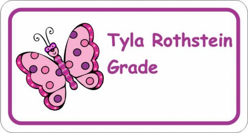 Butterfly pink/purple on white