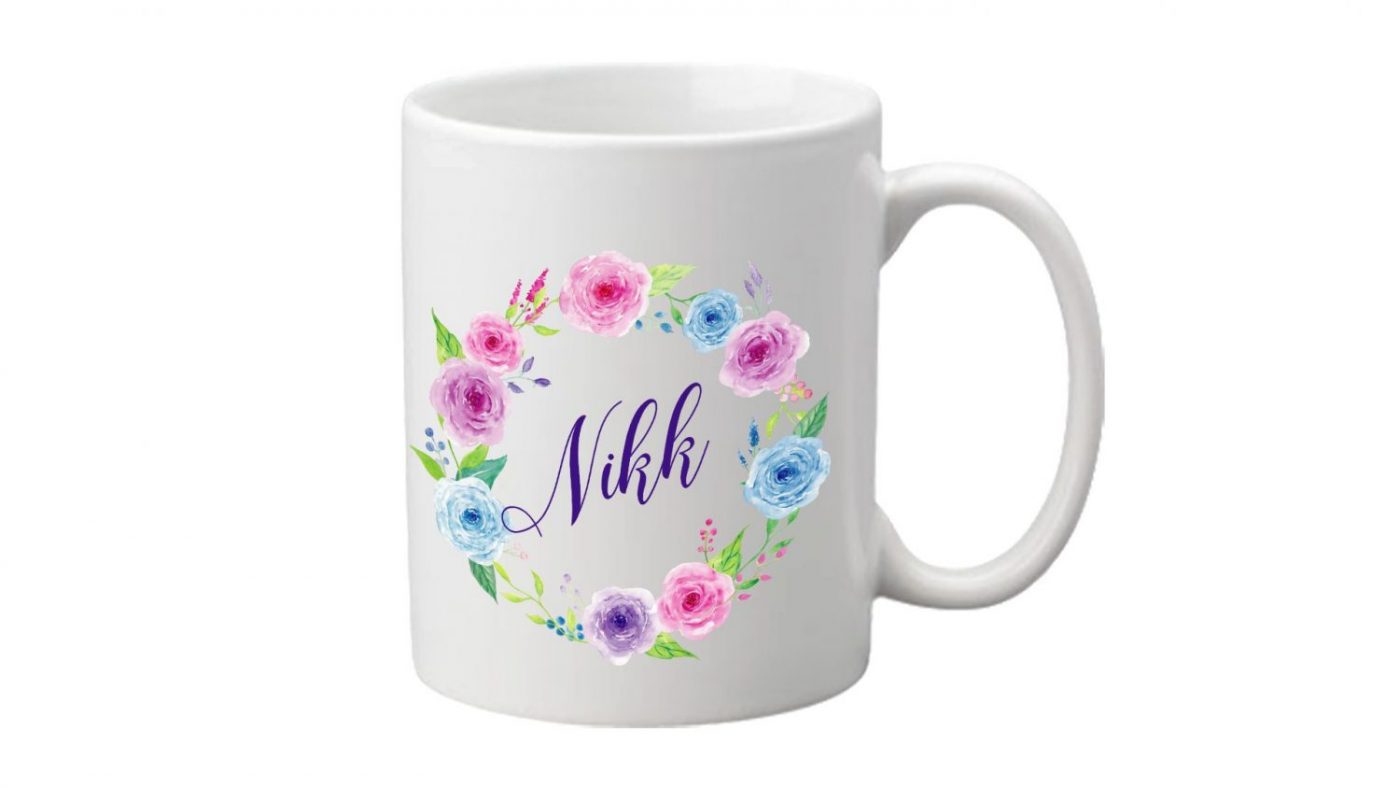 circle of pinks and blues roses