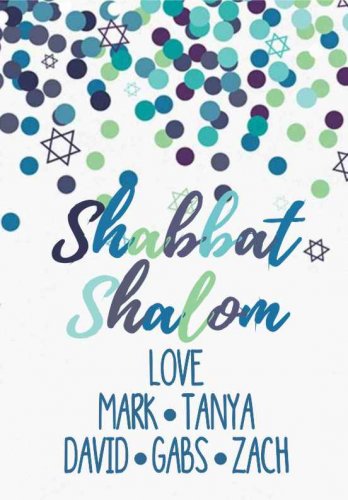 Confetti blue shabbat shalom