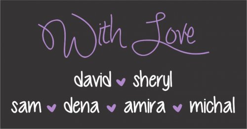 With love rectangle purple