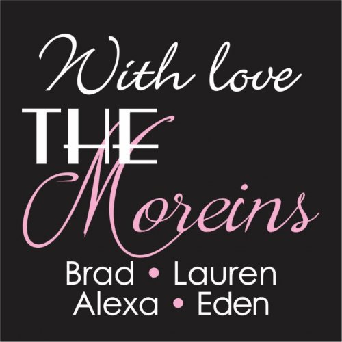 Scripty surname pink on black