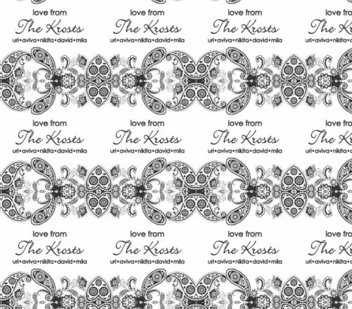 Paisley black on white