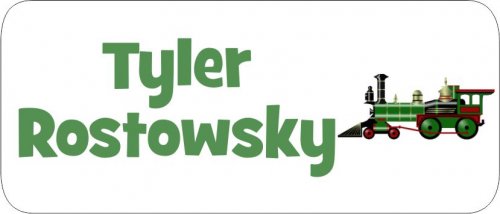 Steam train on white