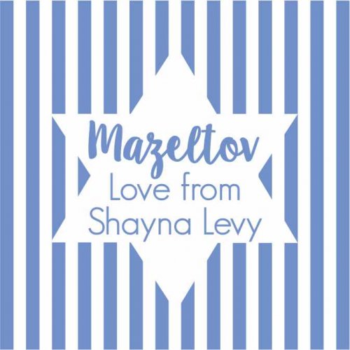 Mazeltov blue n white stripes