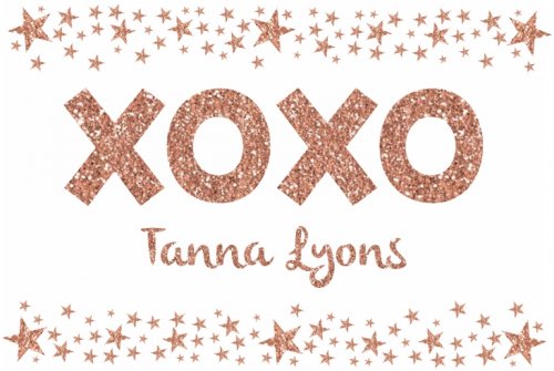 XOXO Rose gold on white