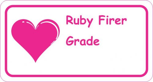 Heart cerise on white