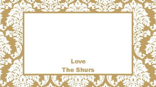 Damasc border gld & white