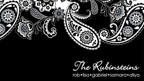 Paisley white on black