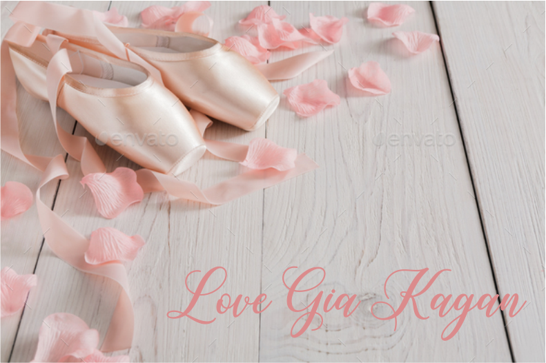 Ballet shoes on wood