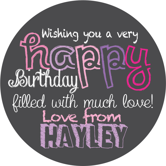 Happy Birthday pink purple