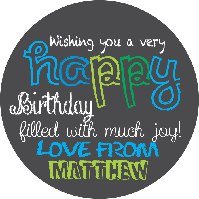 Happy birthday blue green