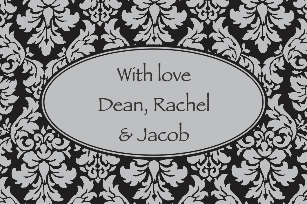 Damasc oval black & silver