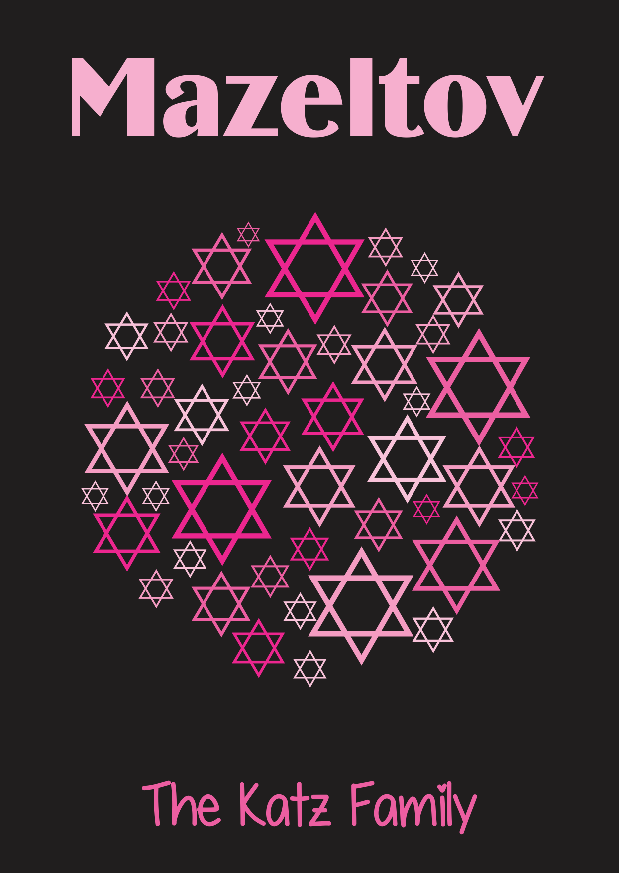 Mazeltov ball of stars pinks