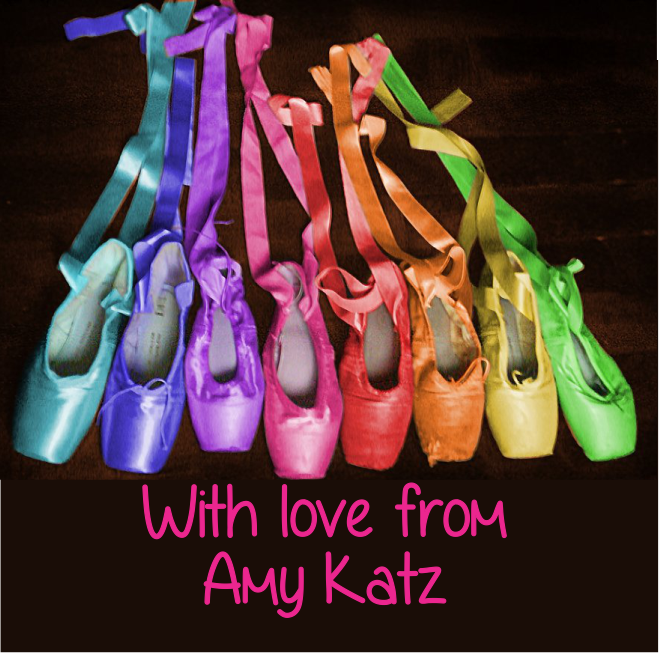 Ballet shoes in a row