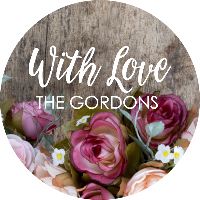 Flowers on wood round