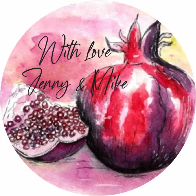 Rosh Hashana watercolour pomegranate