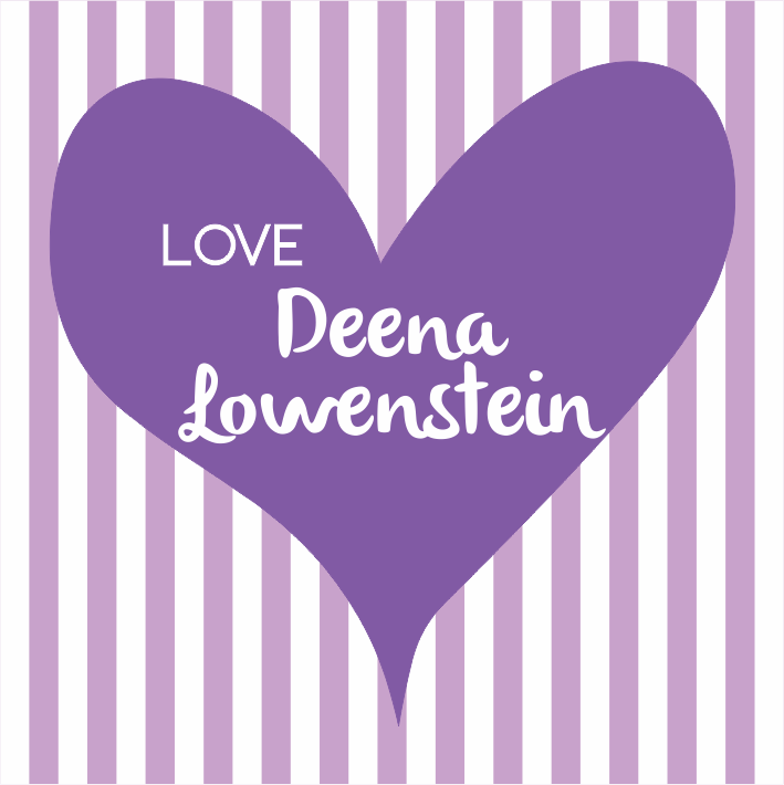 Heart on stripes purple