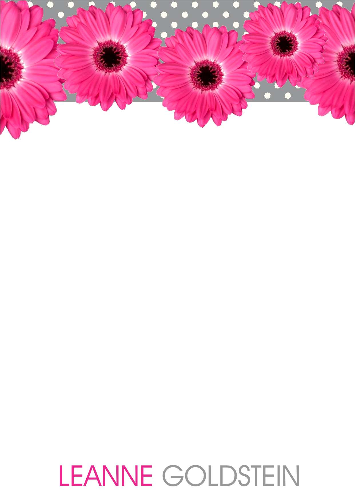 Gerberas on grey dots