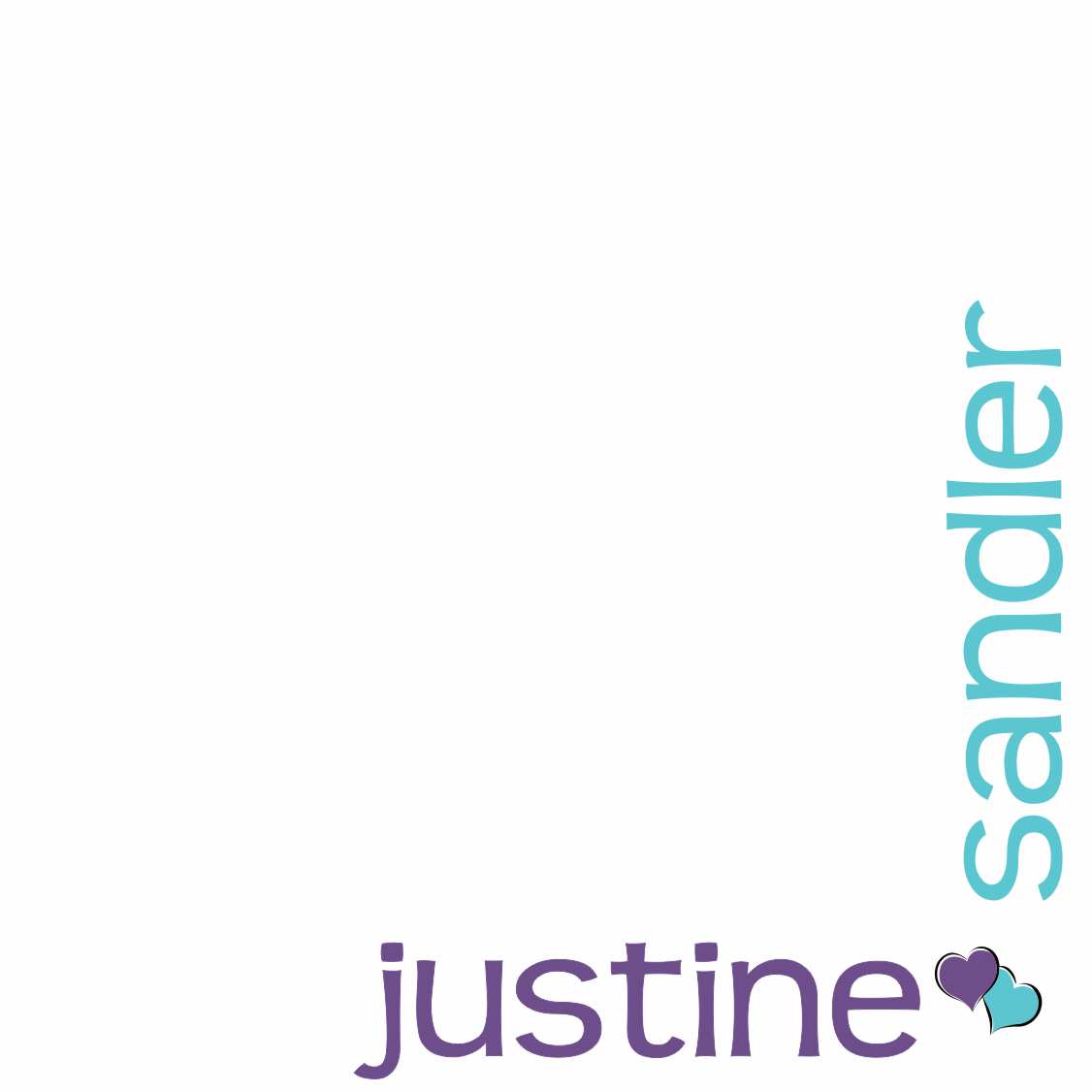 Double heart purple aqua