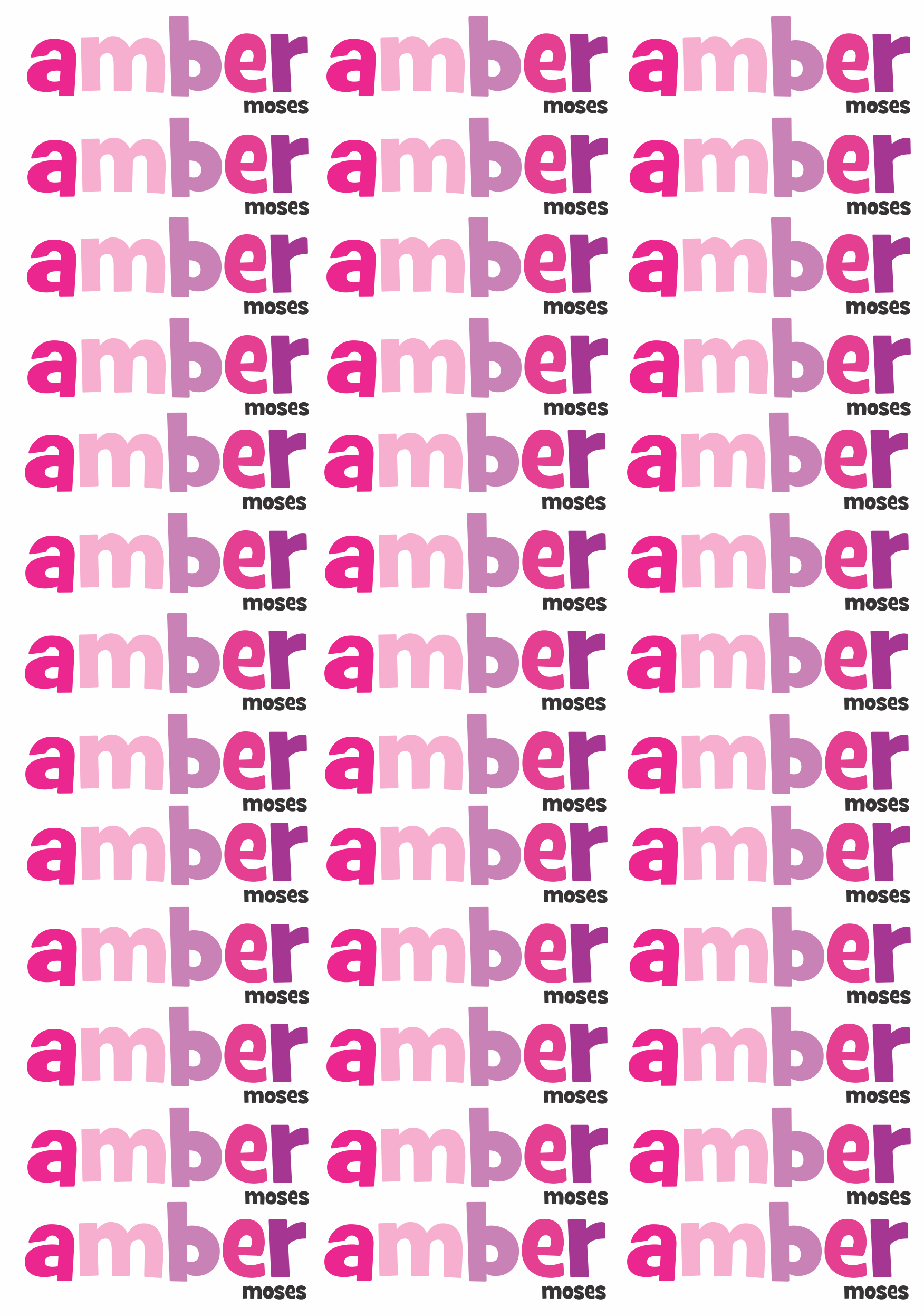 Loads of names pinks