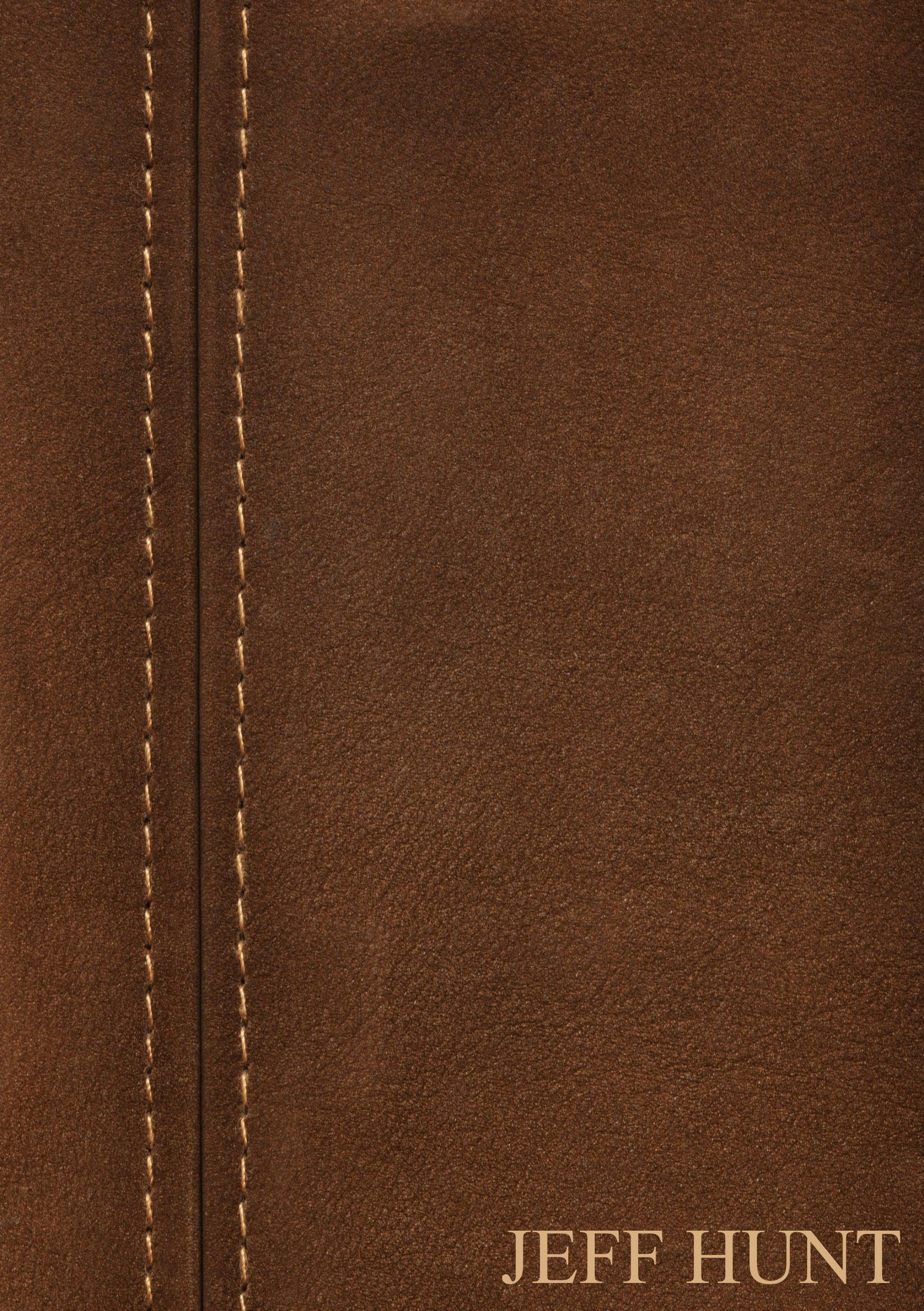 Leather look tan stitches