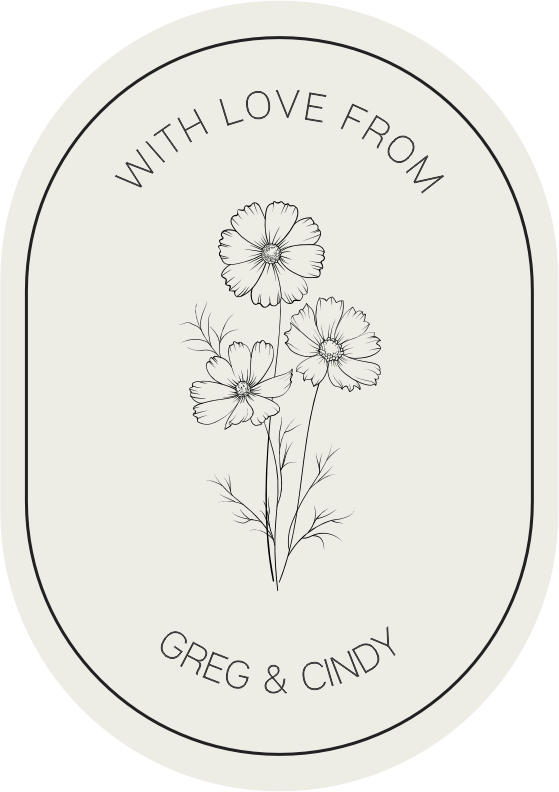 Oval stone with flower