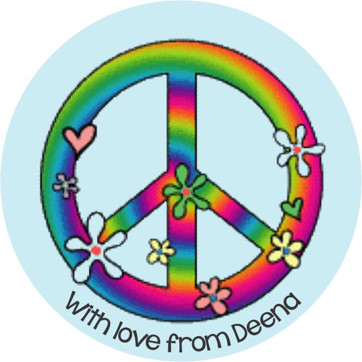 Rainbow peace with flowers