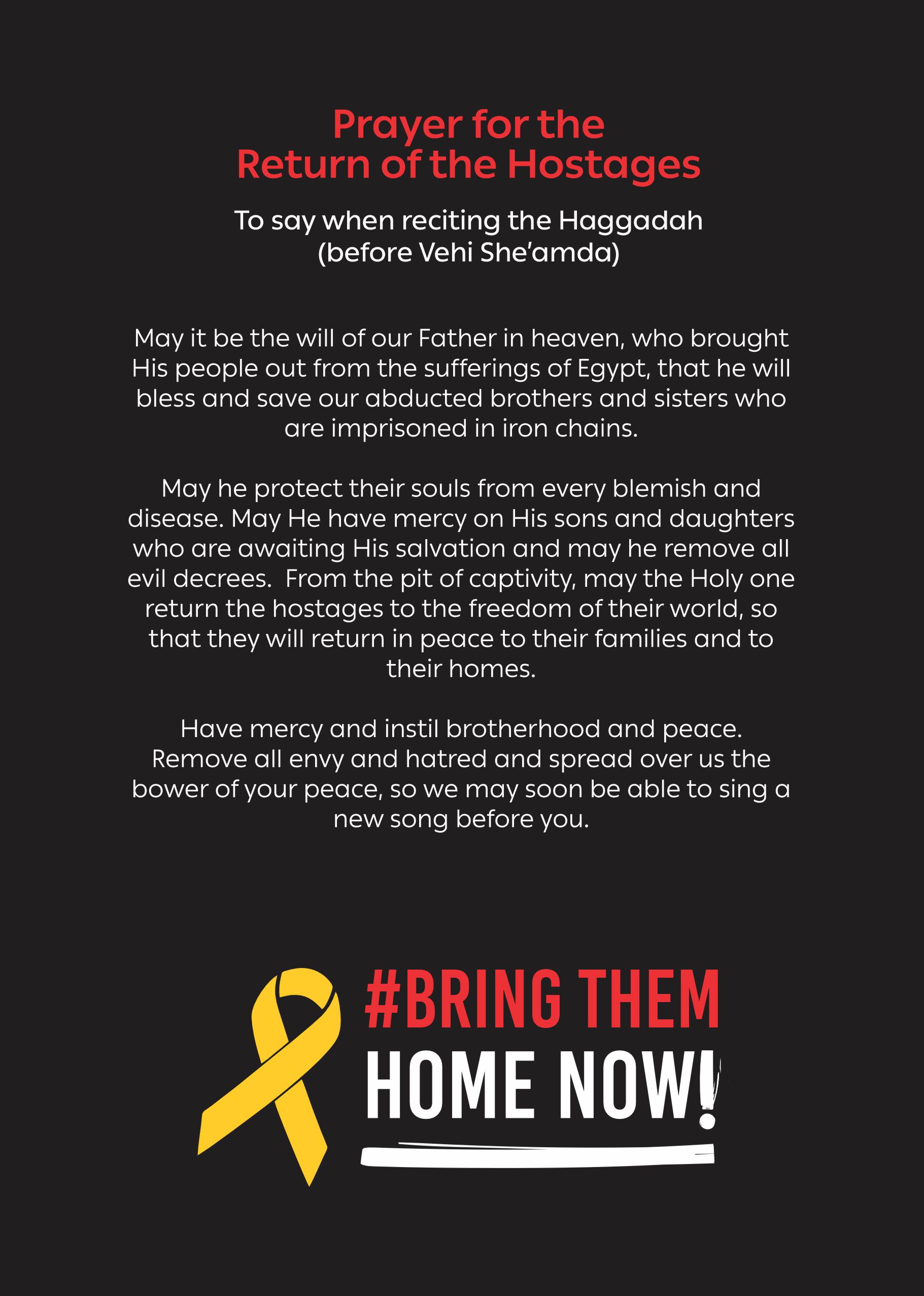 Pesach hostage prayer