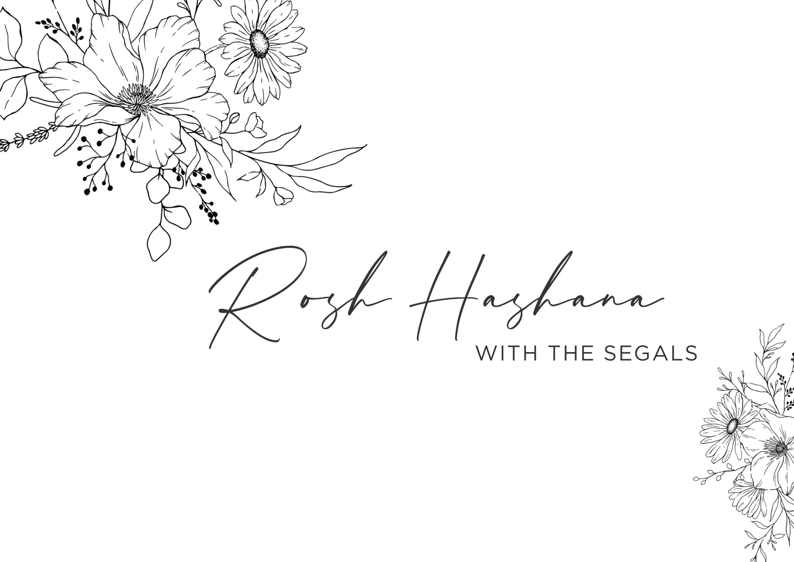 Rosh Hashana Sketch flowers