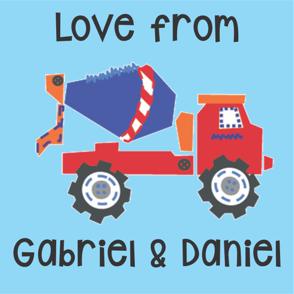 Construction mixer on blue