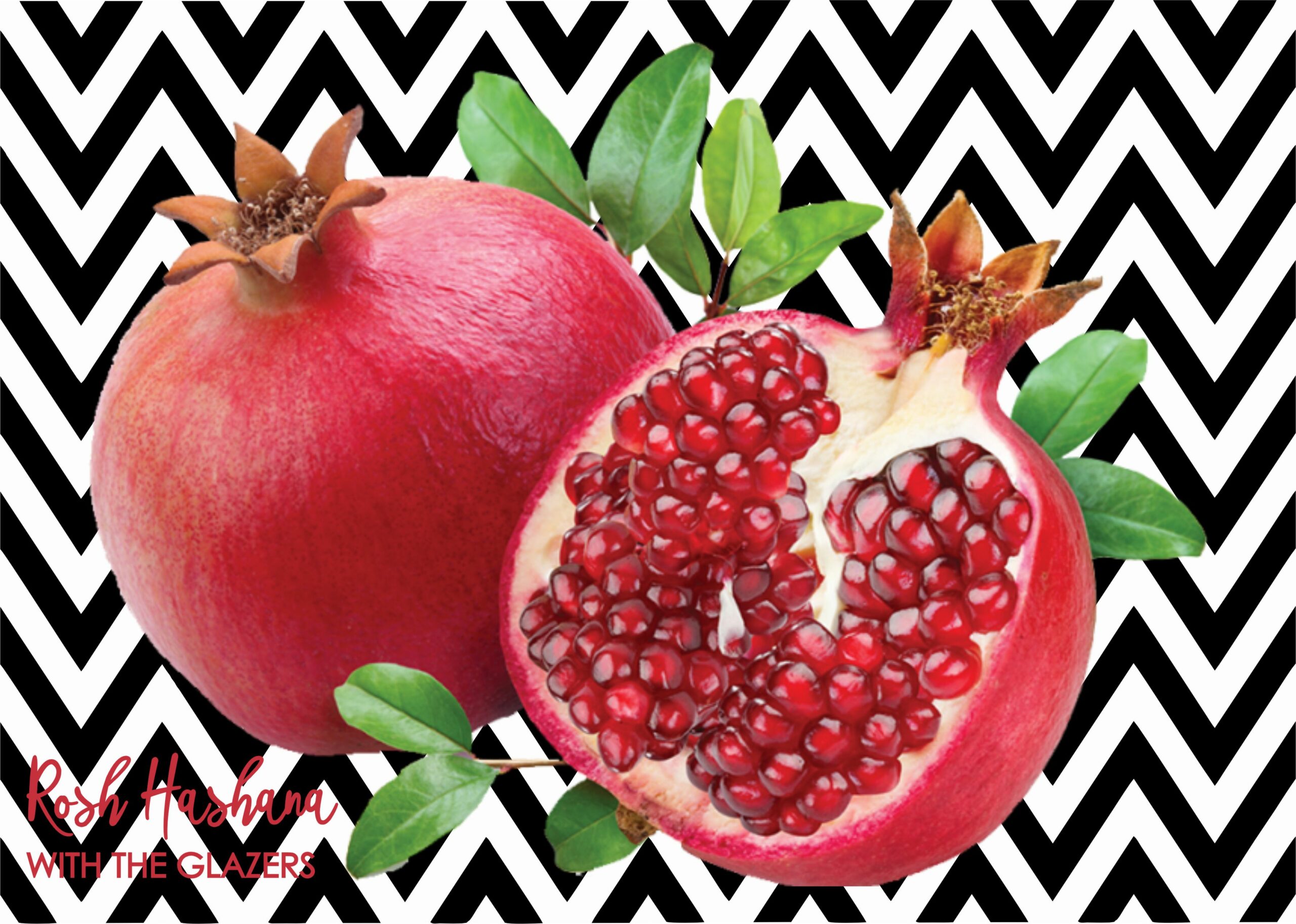 Rosh Hashana chevron pomegranate